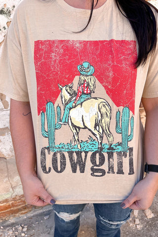 Khaki Rodeo Graphic Western Tee
