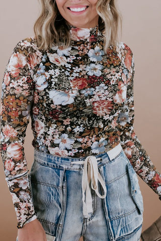 Floral Mesh Top