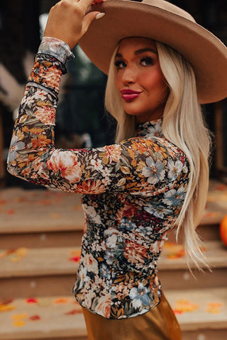 Floral Mesh Top