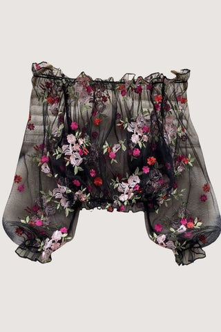 Floral Off the Shoulder Mesh