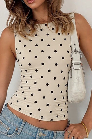 Polka Dot Slim Fit Tank Top