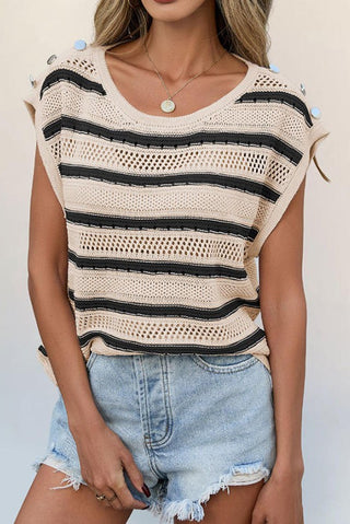Striped Casual Loose Knit Sweater