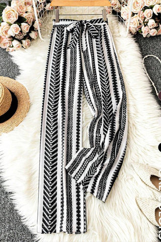 White and Black Palazzo Pants