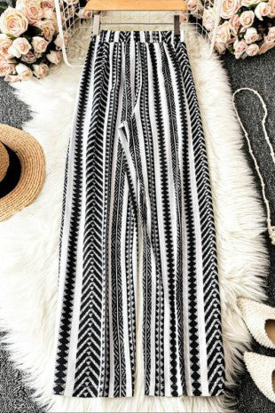 White and Black Palazzo Pants