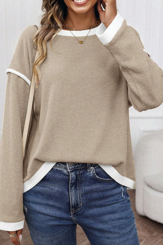 Cutie Trim Top Khaki