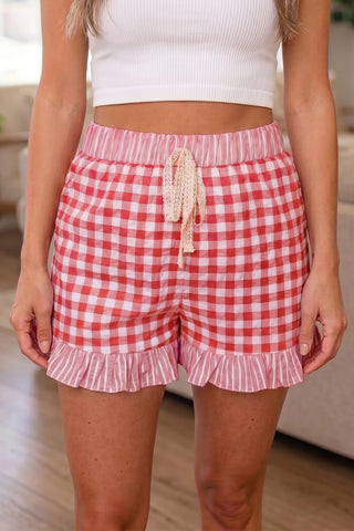 Red and White Checker Shorts