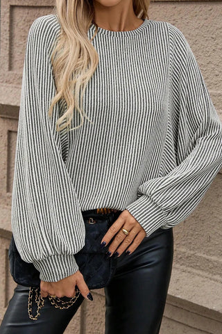 Ribbed Knit Top Gray