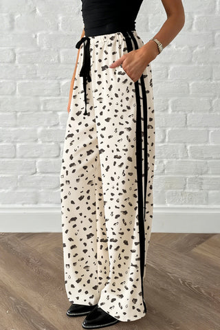 Beige Leopard Print Pants